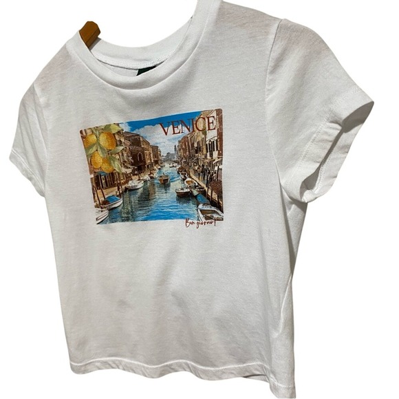 Wild Fable Women's Venice Graphic White Crop Top Size S - Picture 4 of 12